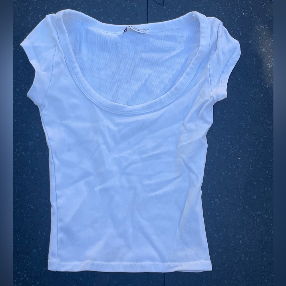 Zara White Short Sleeve Tee